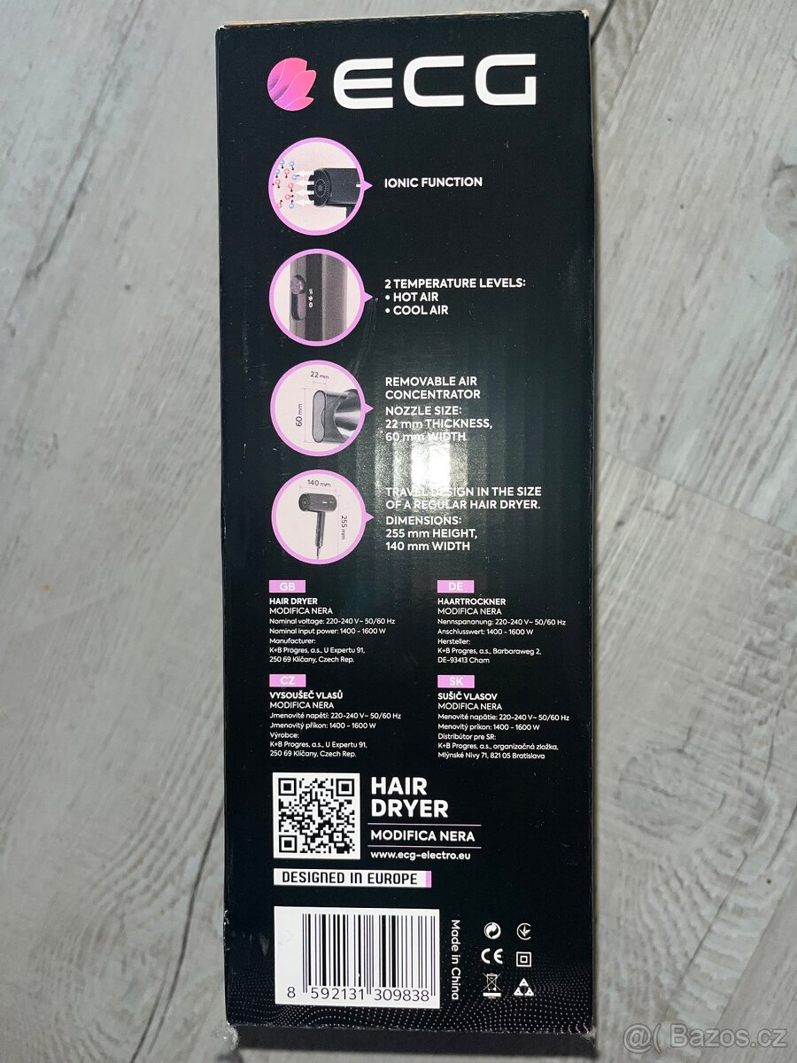 Fén na vlasy ECG Modifica Nera - 2