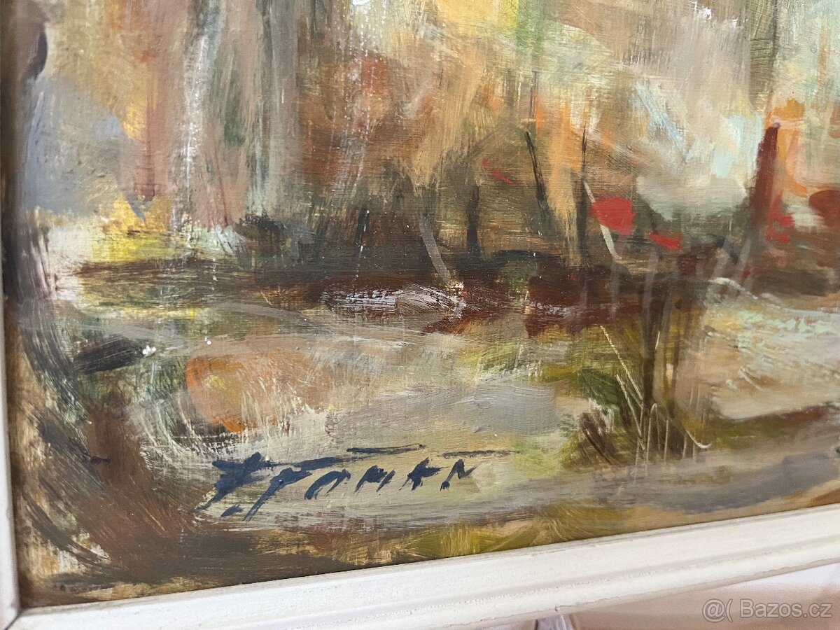 Krásný obraz vesnice malovaný - 2