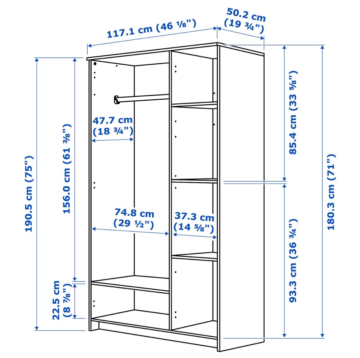 Skříň Ikea BRIMNES se 3 dveřmi - 2