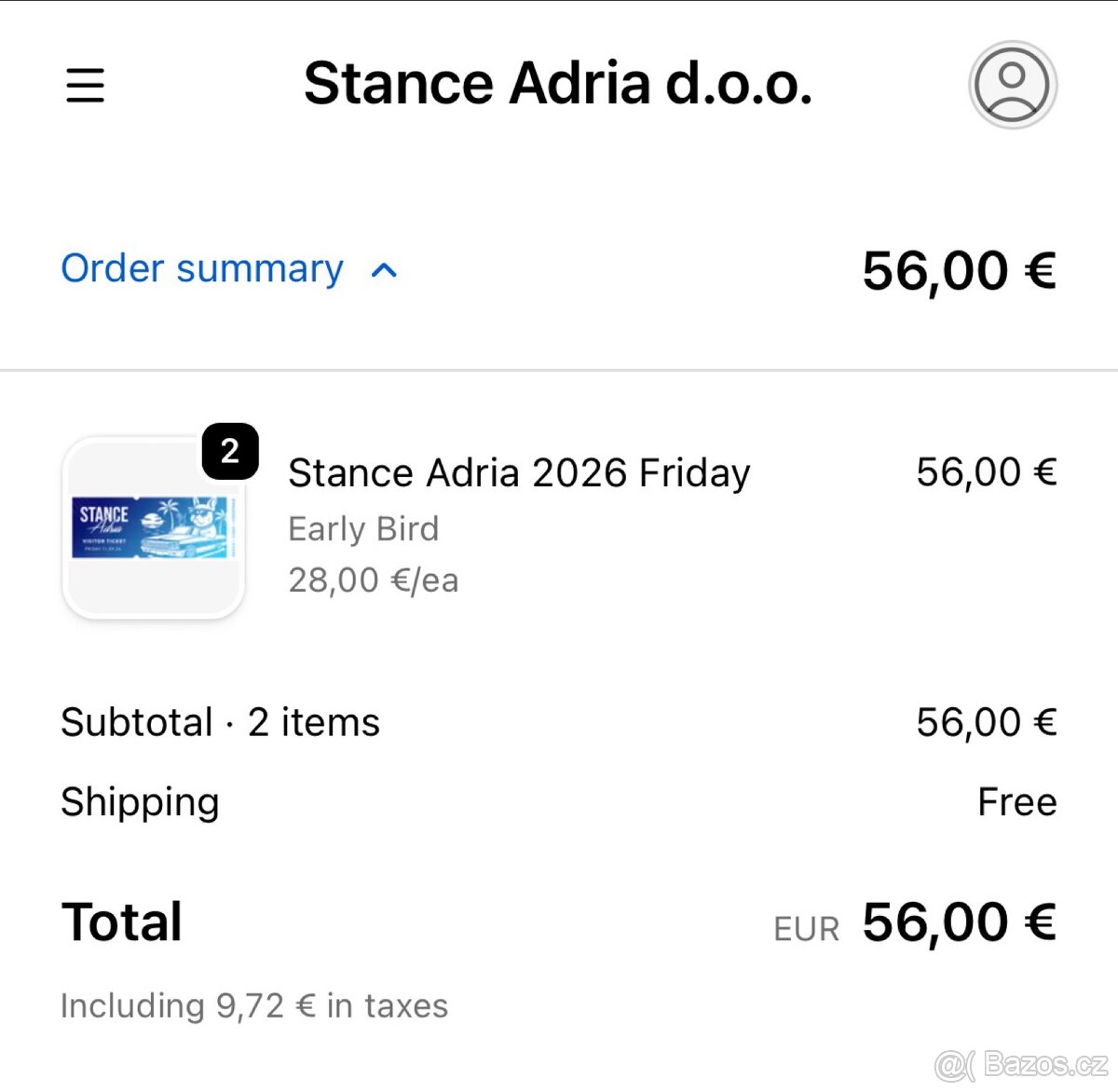 Stance Adria lístky Pátek 2 - 2