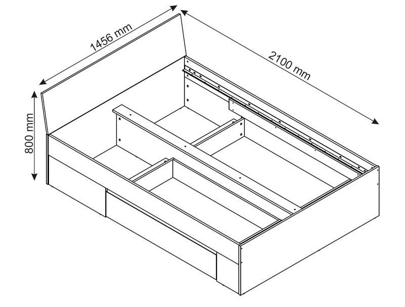 Postel s matrací 140x200cm, rošt a noční stolky - 2