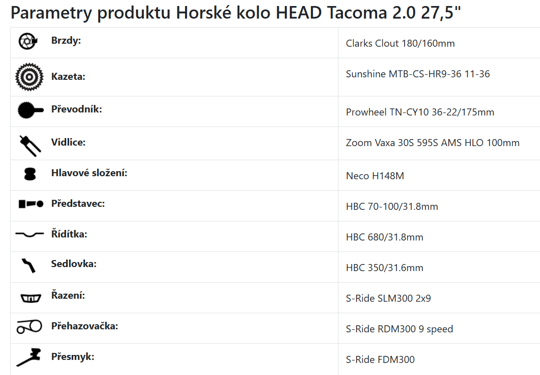 kolo HEAD TACOMA 27,5 - 2