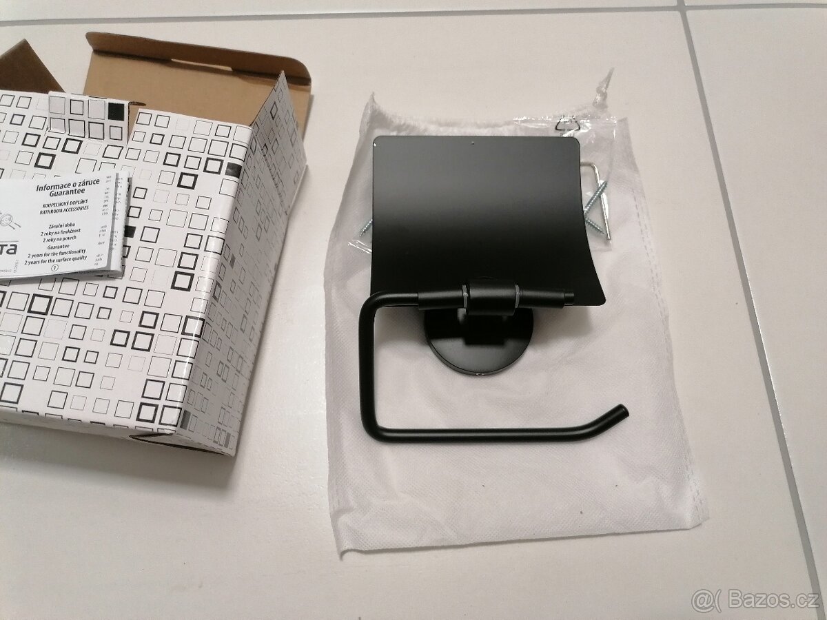 Držák na toaletní papír černý - 2