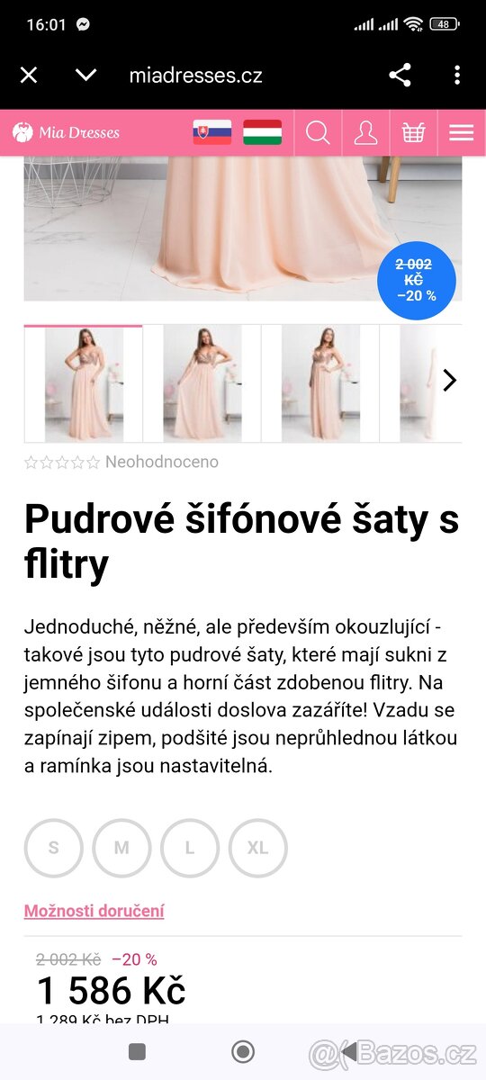 Pudrové plesové šaty - 2