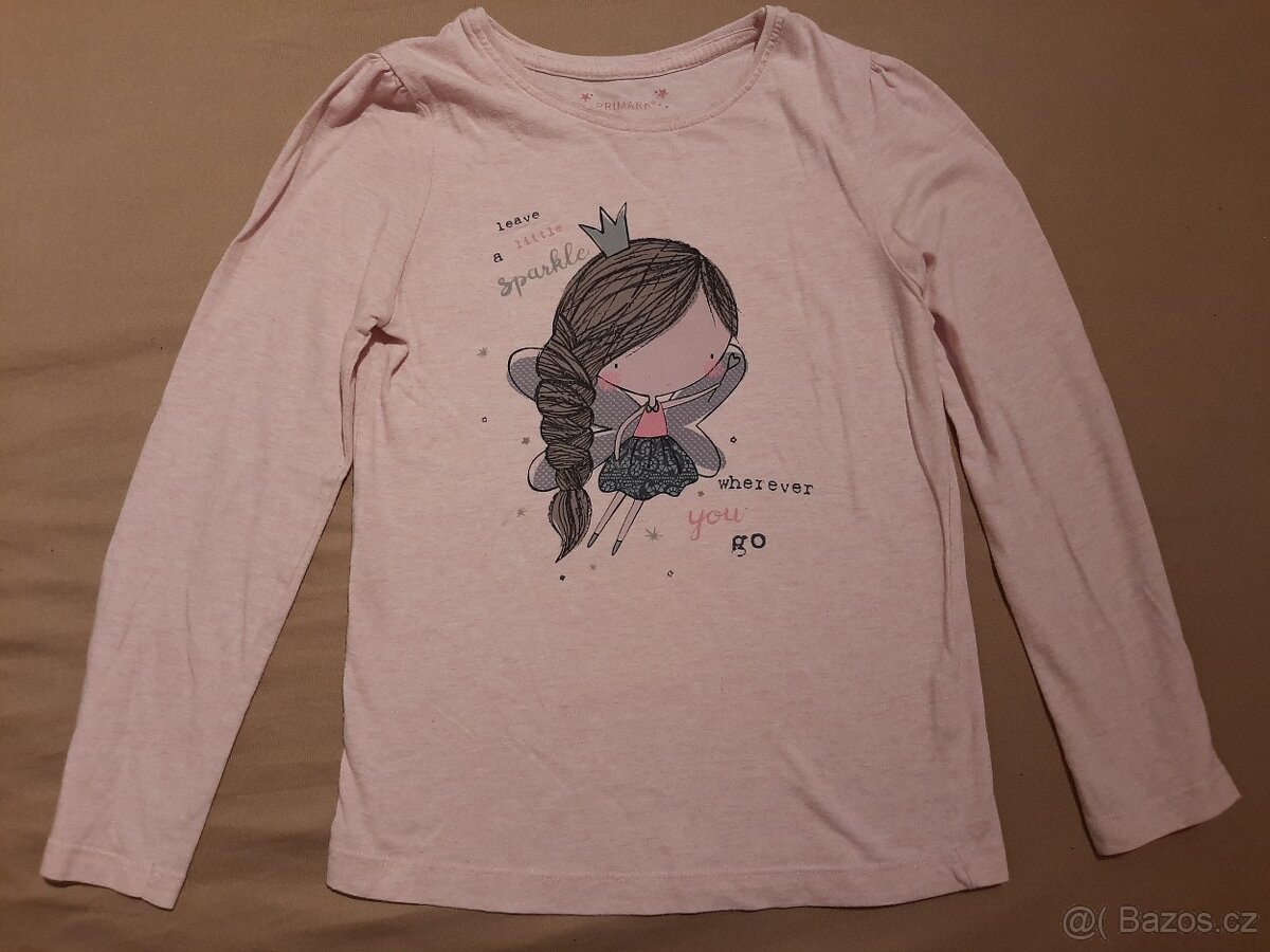 Dívčí trika s dlouhým rukávem, vel. 128 - 2