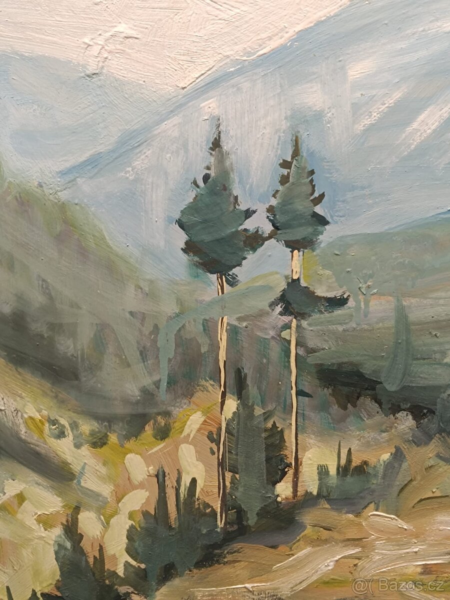 Obraz E.K, Šumava, olejomalba 64x134 - 2