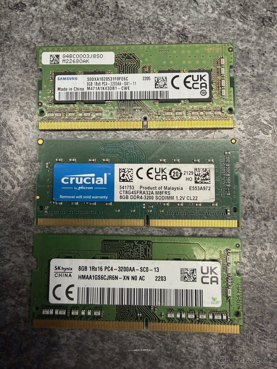 Ramky do notebooku sodimm DDR4 8GB - 2