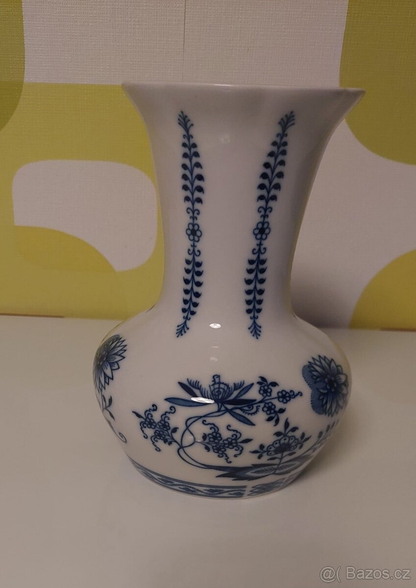 Keramická, porcelánová váza cibulák Dubí - 2