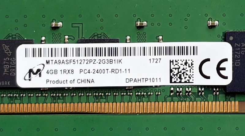 Micron 4GB DDR4 2400 MHz ECC Registered RDIMM RAM - 2
