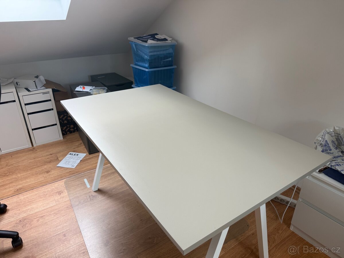 Psací stůl IKEA TROTTEN, bílý (140x80 cm) - 2