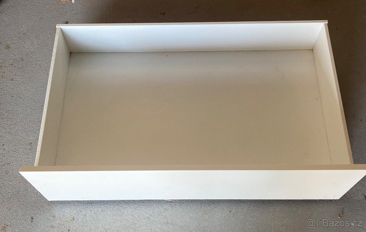 Šuplíky MALM Úl.prostor pro vys.rám postele, bílá, 200 cm - 2