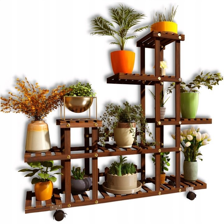 Veliký víceúrovňový pojízdný stojan na květiny - 2