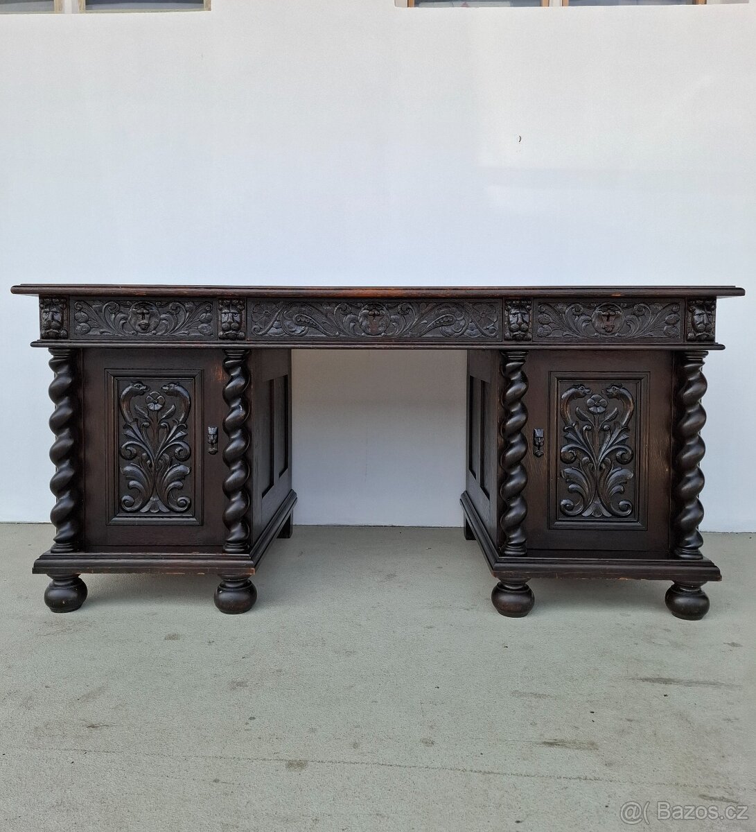 Unikátní viktoriánský psací stůl GREEN MAN - 2