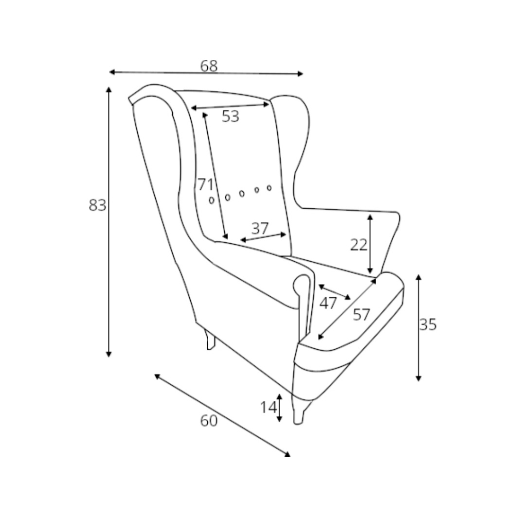 Elegantní čalouněné křeslo Ušák s podnožkou - 2