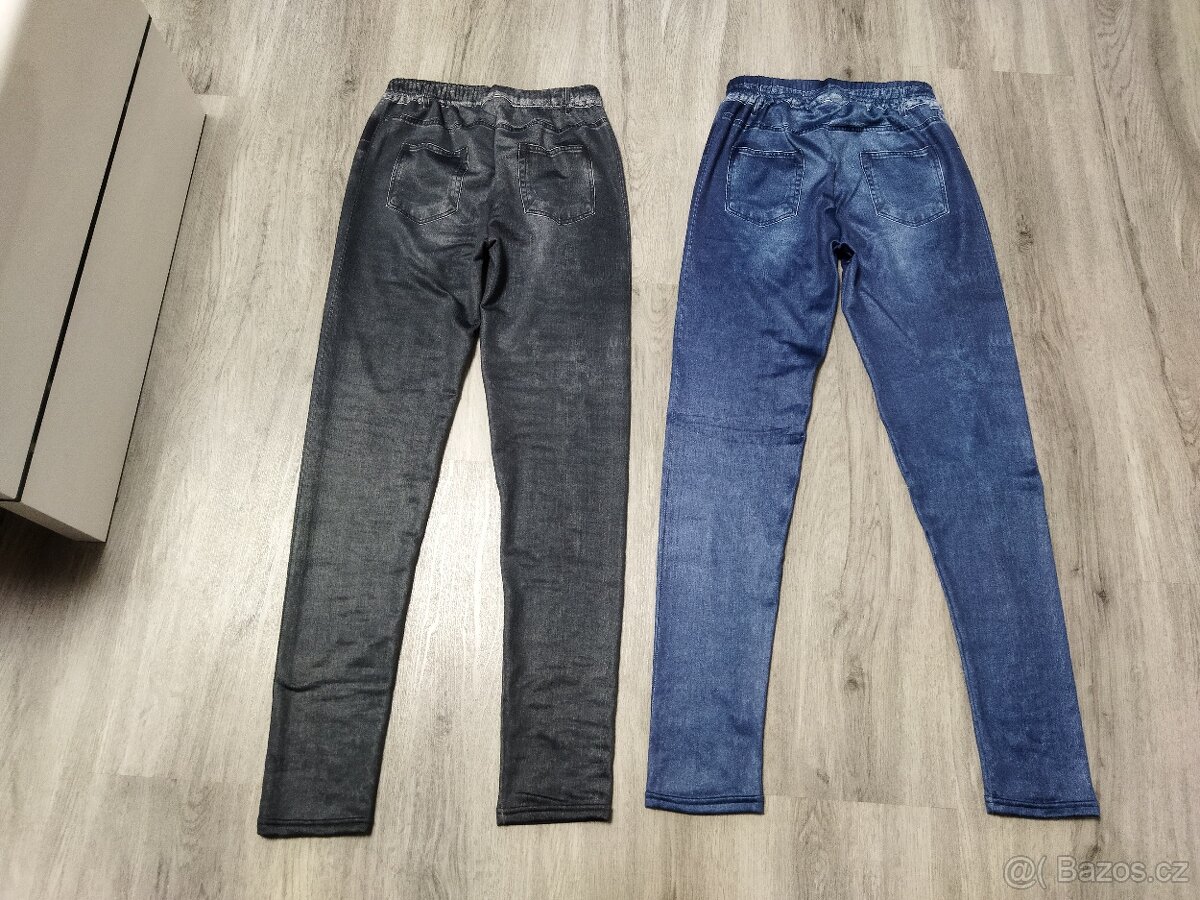 džegíny, legíny, kalhoty vel. 38/40, vel. 164 NOVÉ - 2