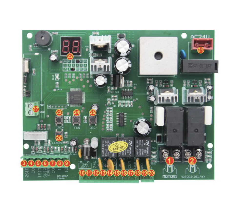 Řídicí deska pro pohon křídlové brány - 2