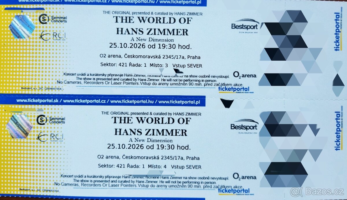 The World Of Hans Zimmer: 1 Rada Horni Sezení 25.10.2026 O2 - 2