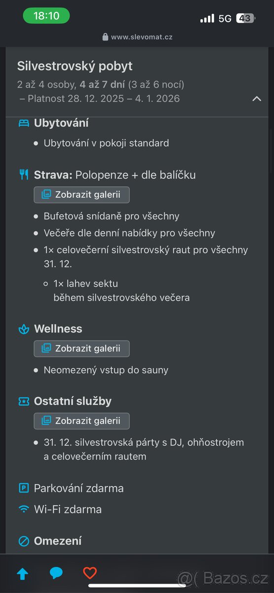 Silvestrovský pobyt pro 2 osoby - 2