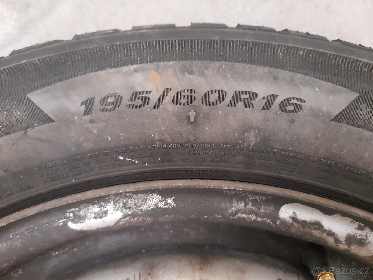 1ks pneu s diskem 195/60 R16 - 2