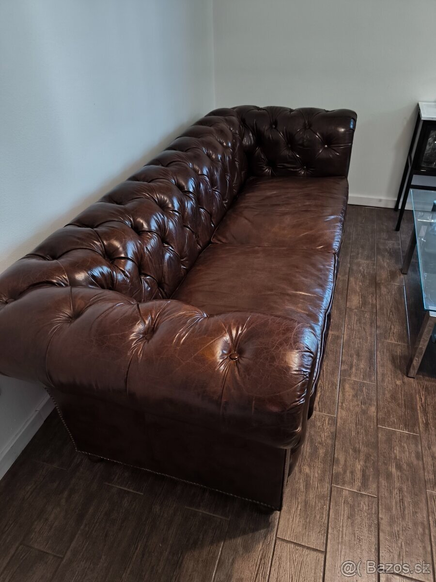 Kožený gauč chesterfield - 2