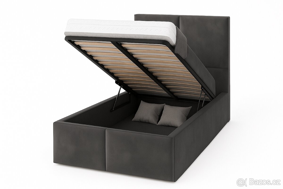Čalouněná postel grafitová - 2