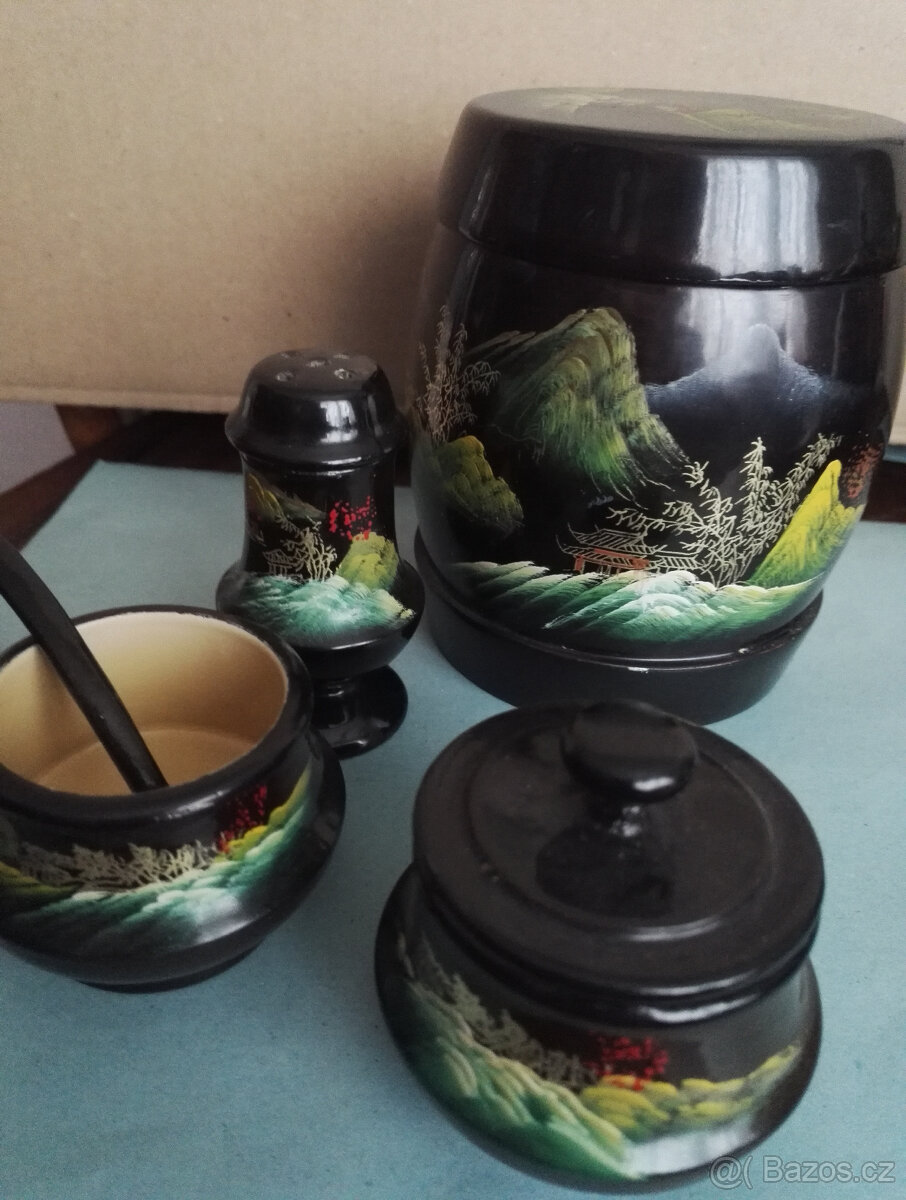 dřevěná čajová souprava - 2