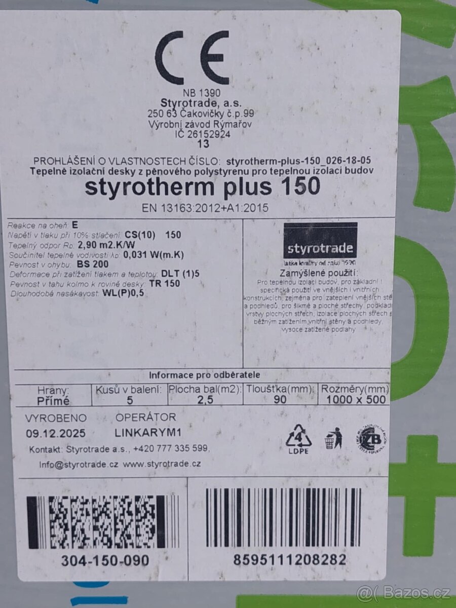 Polystyren styro eps 150 90mm - 2