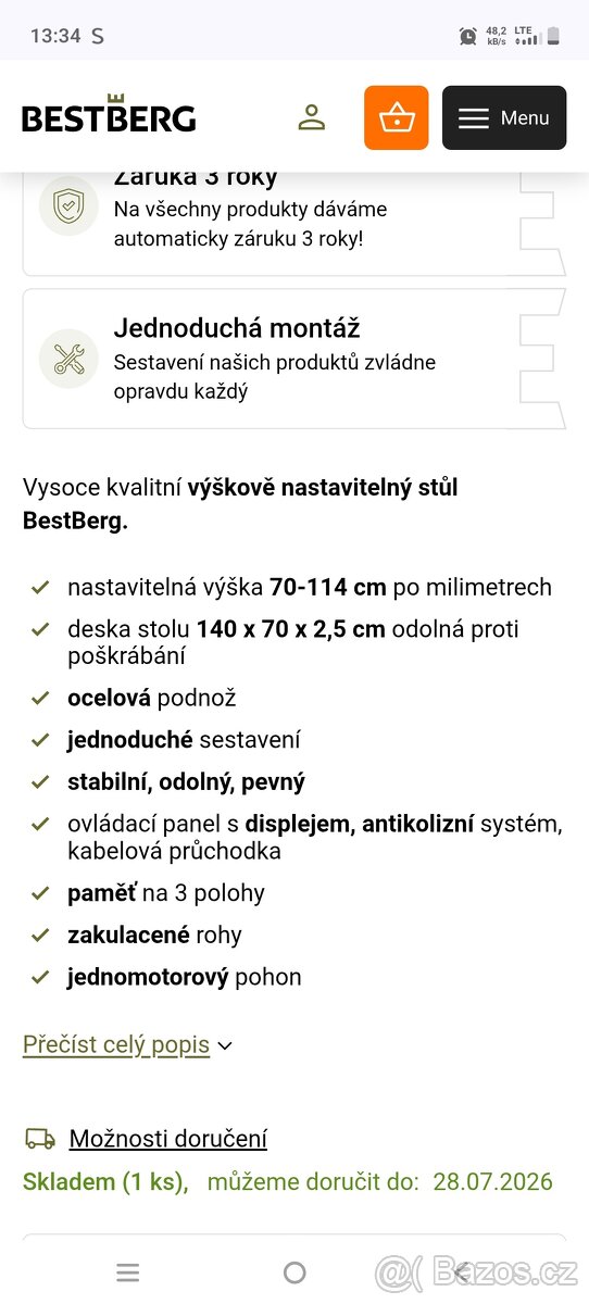 Elektrický polohovací stůl - 2