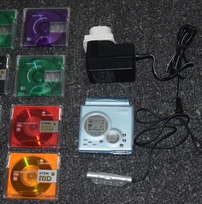 Minidisc MDLP SHARP MD-MT88, media, manual, příslušenství - 2