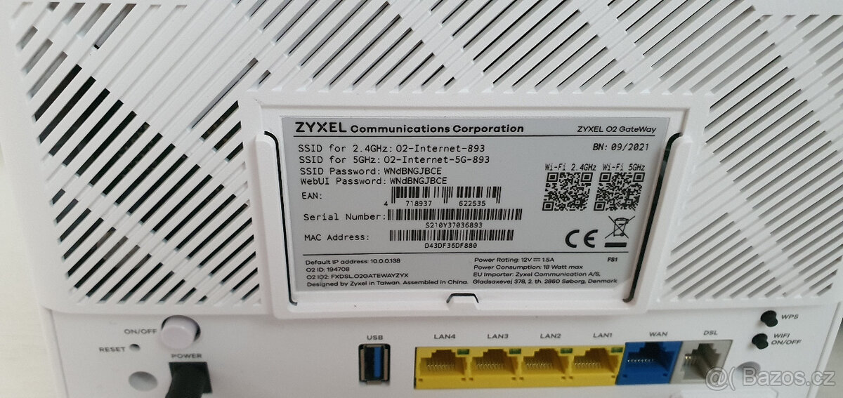 ZYXEL GateWay wdsl a také na o2 optiku - 2