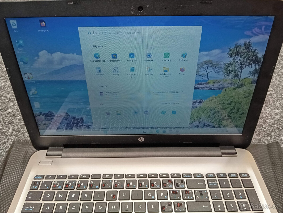 Notebook HP 15, 12GB RAM, SSD disk, AMD 4 jádra, 2h baterie - 2