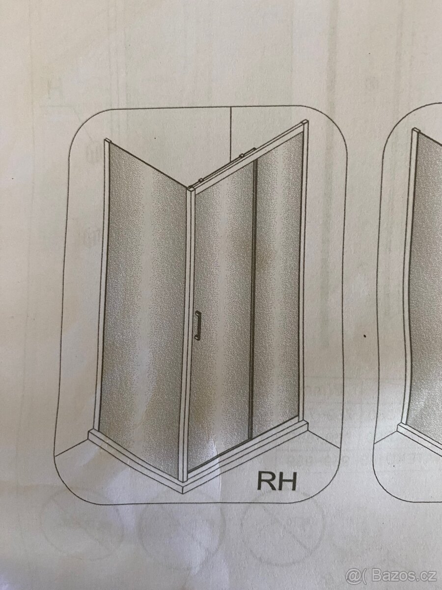 Sprchová zástěna Siko 90×120 RH – nová, sleva 50 % - 2
