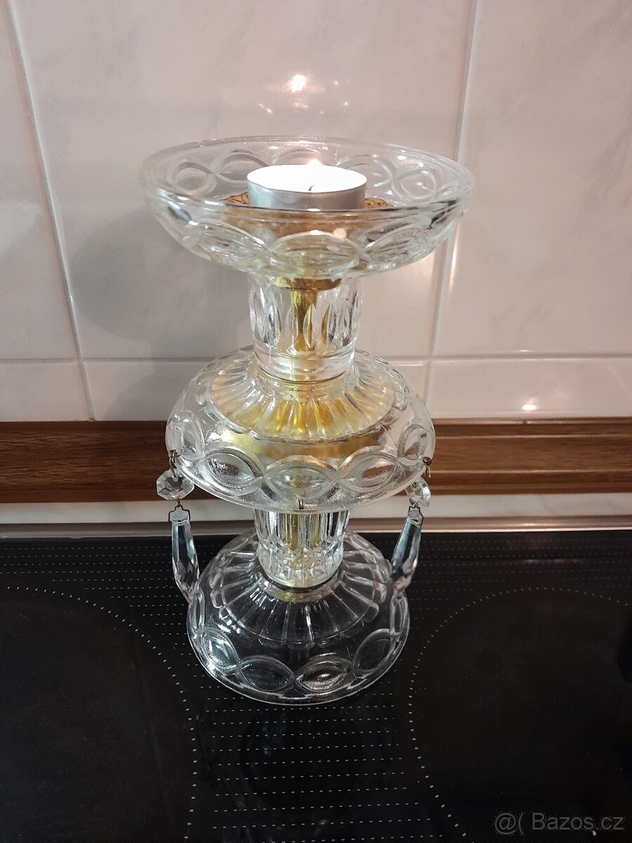 Skleněný svícen s ověsy - 2
