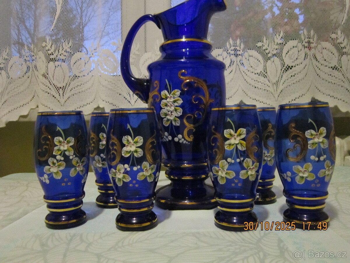 sada z Novoborského skla (džbánek + 6sklenic) - 2