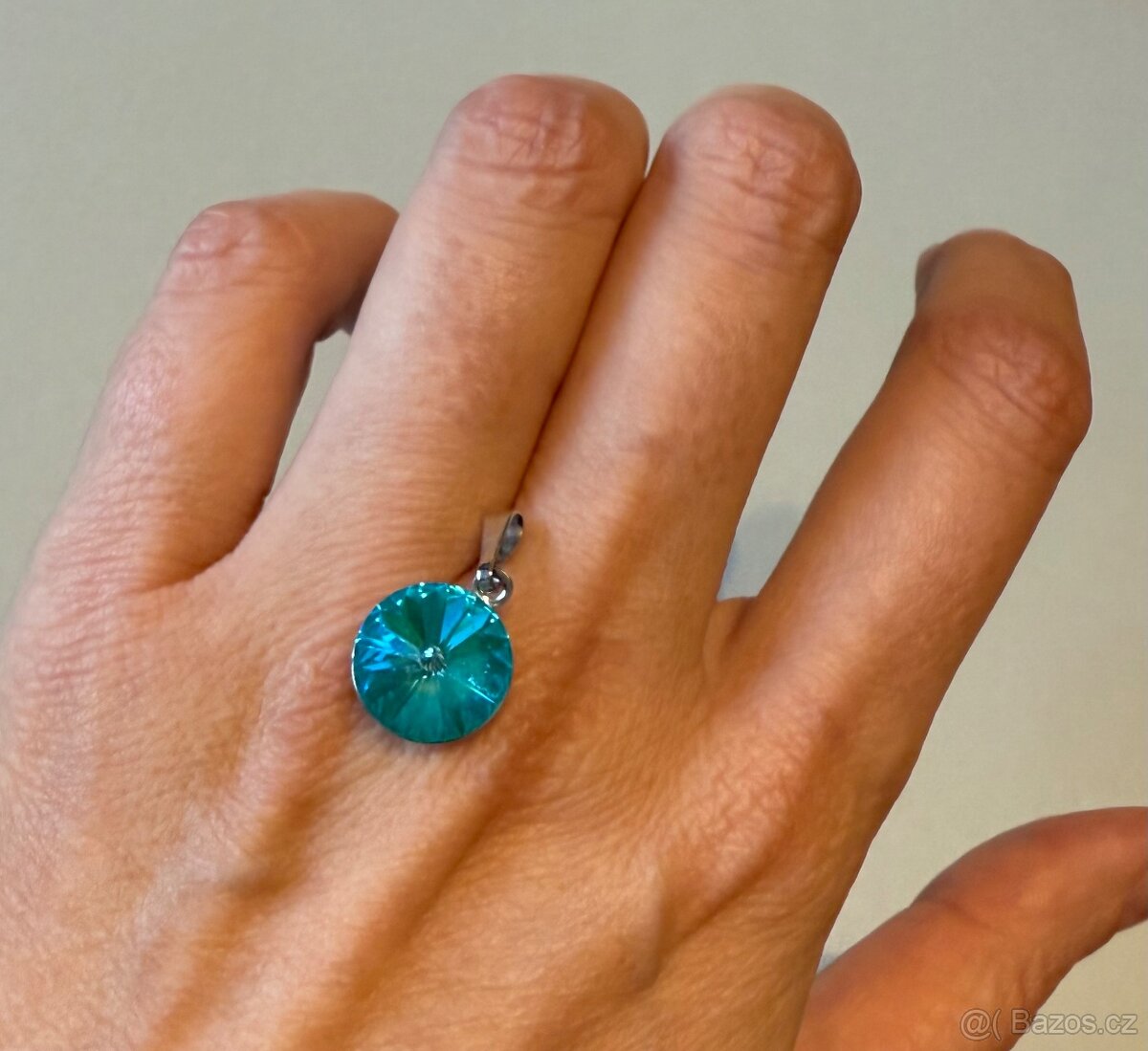 Modrý zářivý přívěsek Swarovski komp. - 2