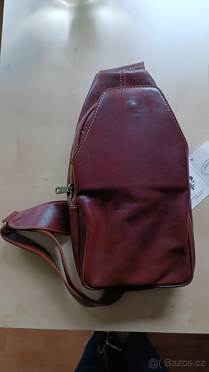 Hnědá kožená ledvinka unisex - 2