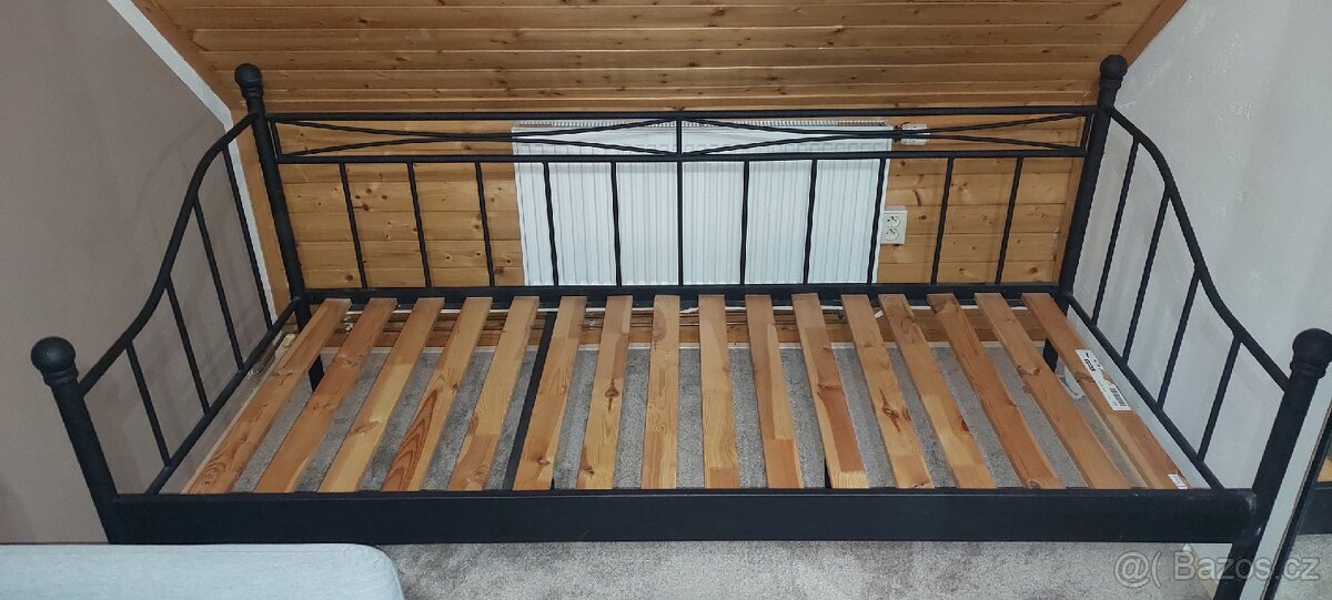 Černá kovová postel 90x200 cm - 2