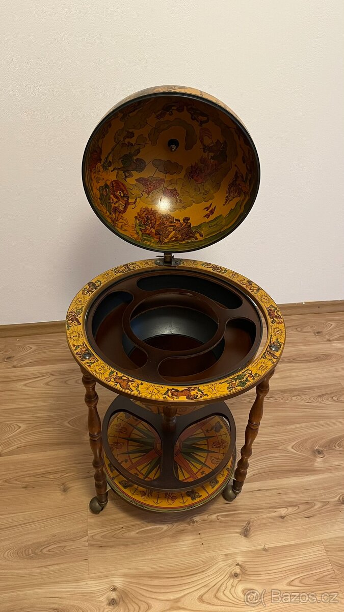 Barový vozík globus + puzzle mapa - 2