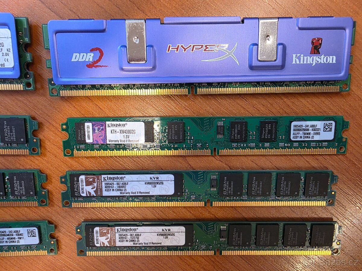 Sbírka DDR2 pamětí - 2