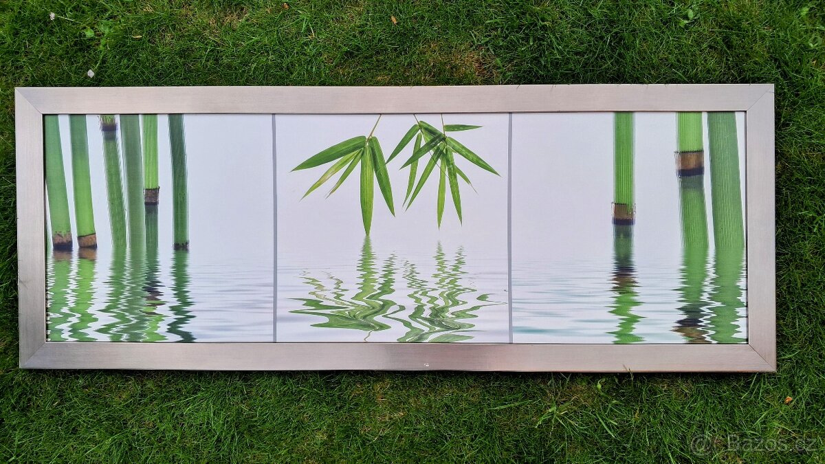 Obraz v hliníkovém rámu bambus a voda - 2