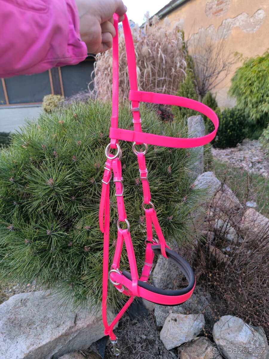 Růžová Multiuzdečka 4HORSE - 2