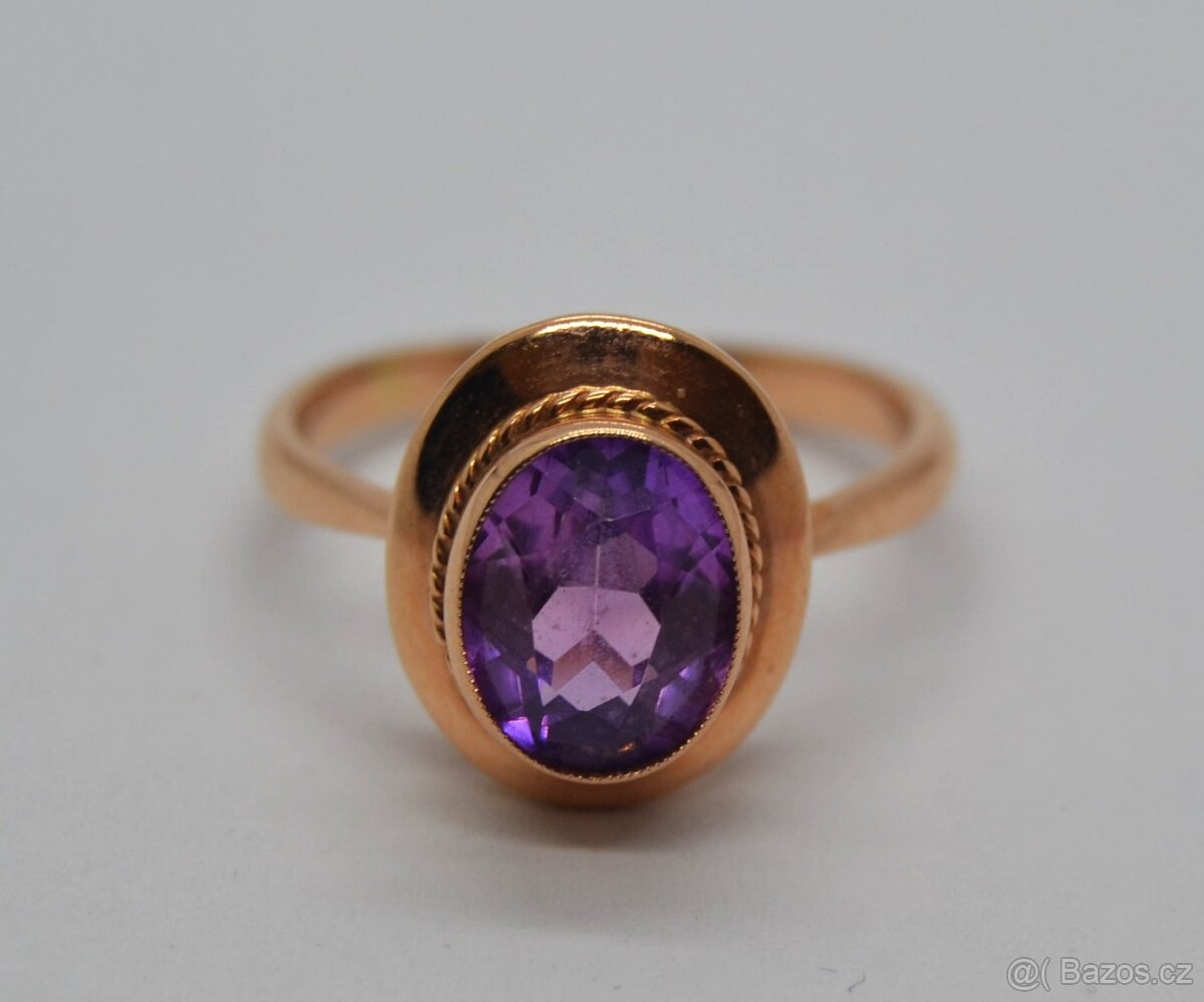 Zlatý prsten s Ametystem - 2