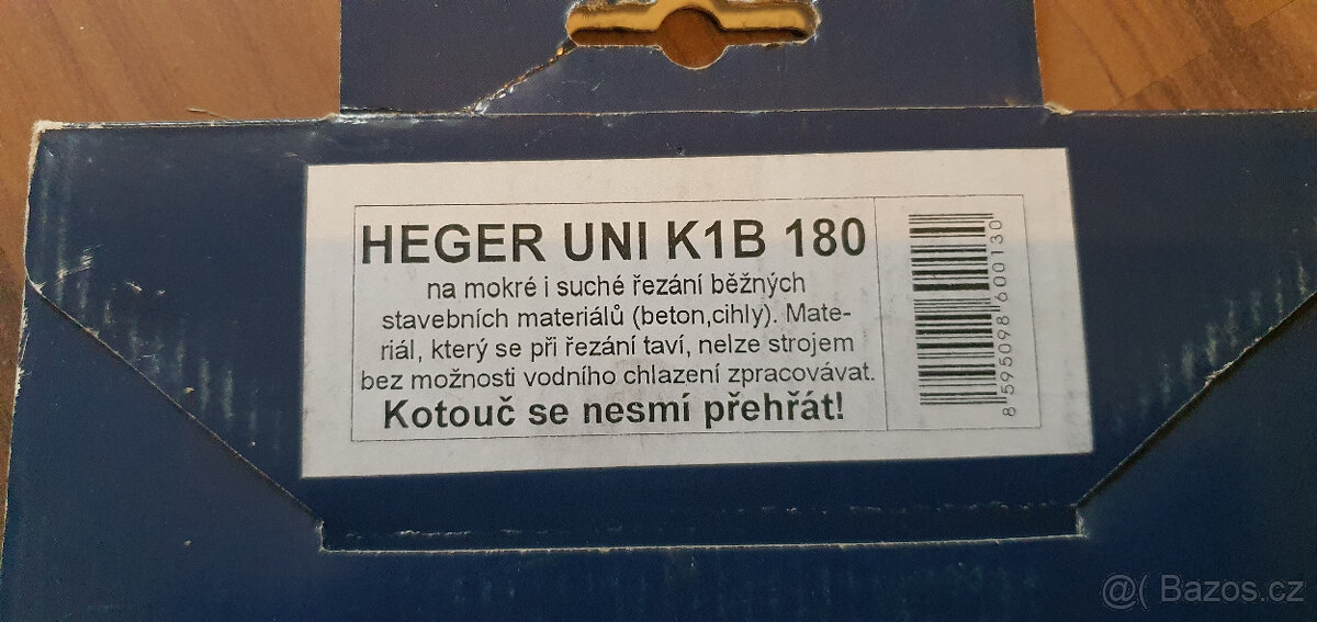 DIAMANTOVÝ KOTOUČ - HEGER UNI K1B (DU-5) 180 x 2 x 7 x 22,2 - 2