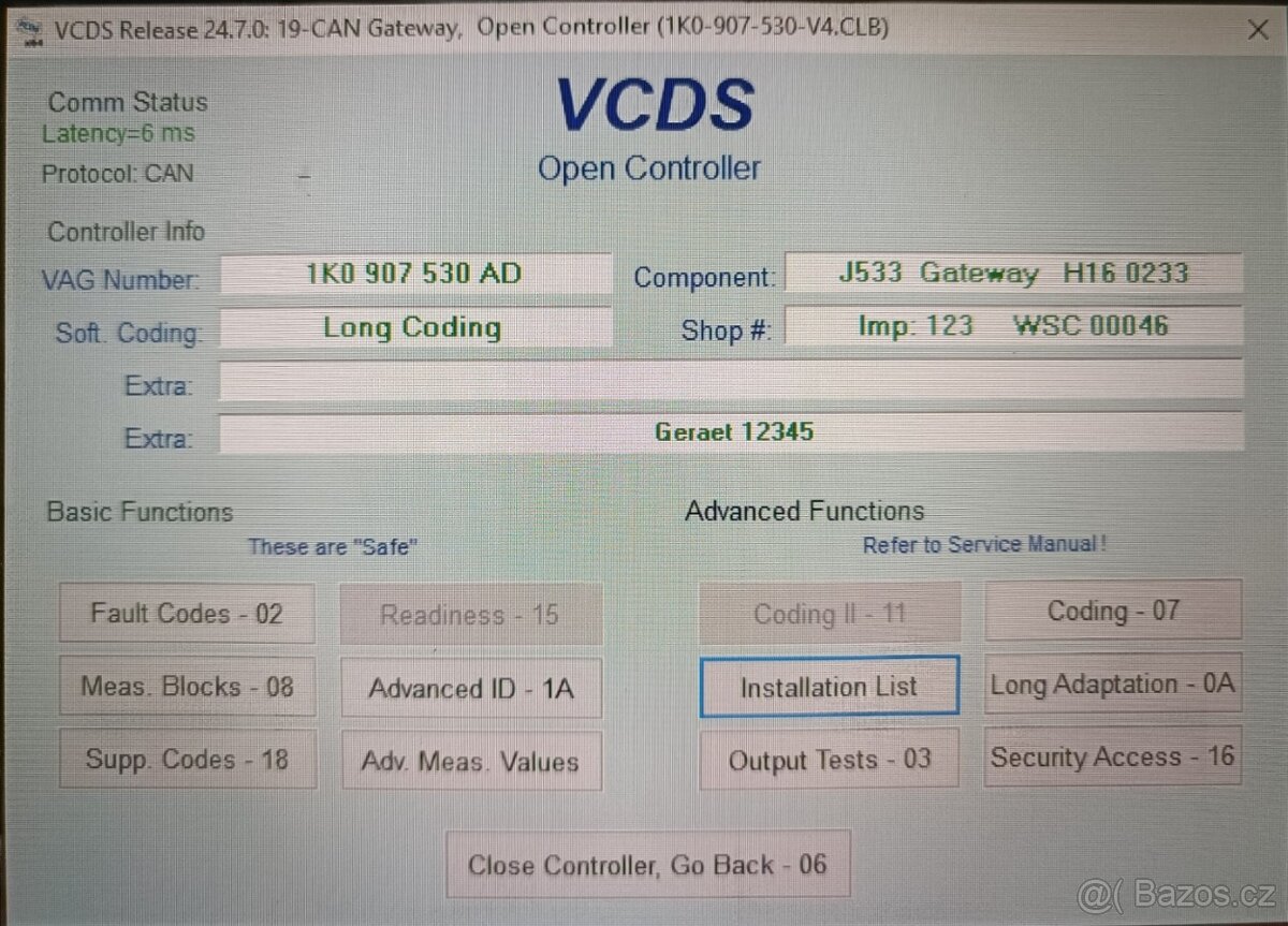 Gateway 1K0907530AD S0233 Nevybíjí baterii - 2
