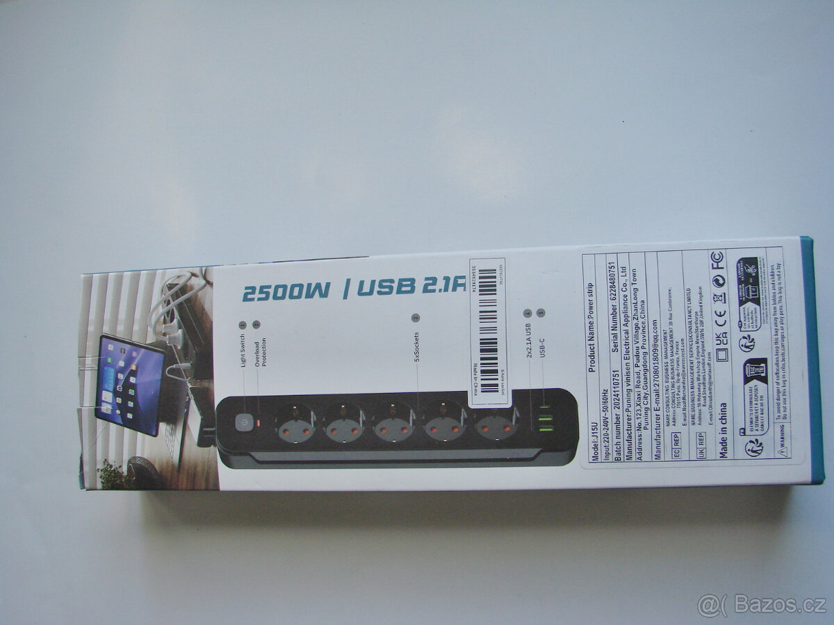 Zásuvková lišta 5xUSB+USB-C+5x 240V - 2