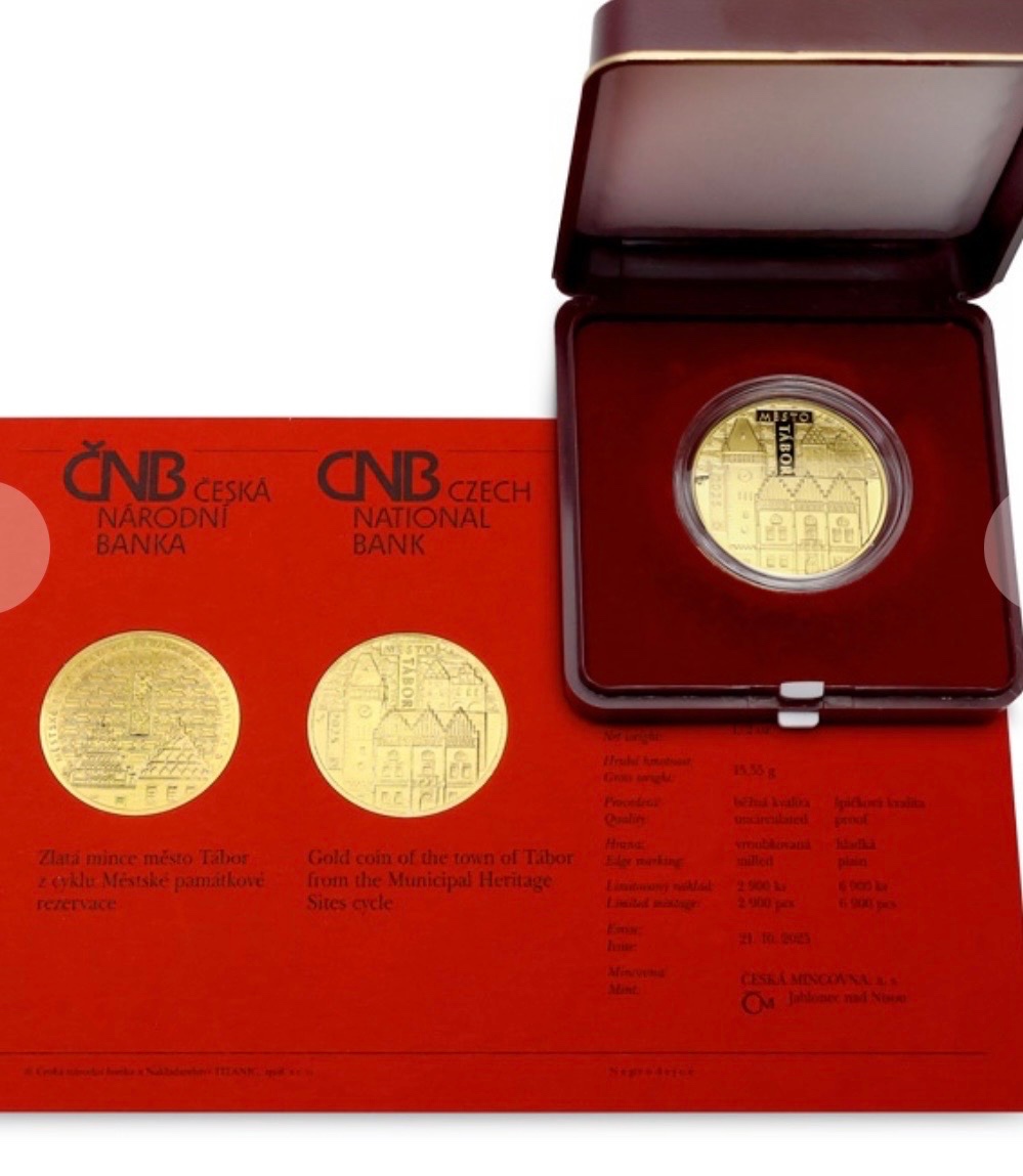 Zlato / zlatá mince Město Tábor 1/2oz - 2
