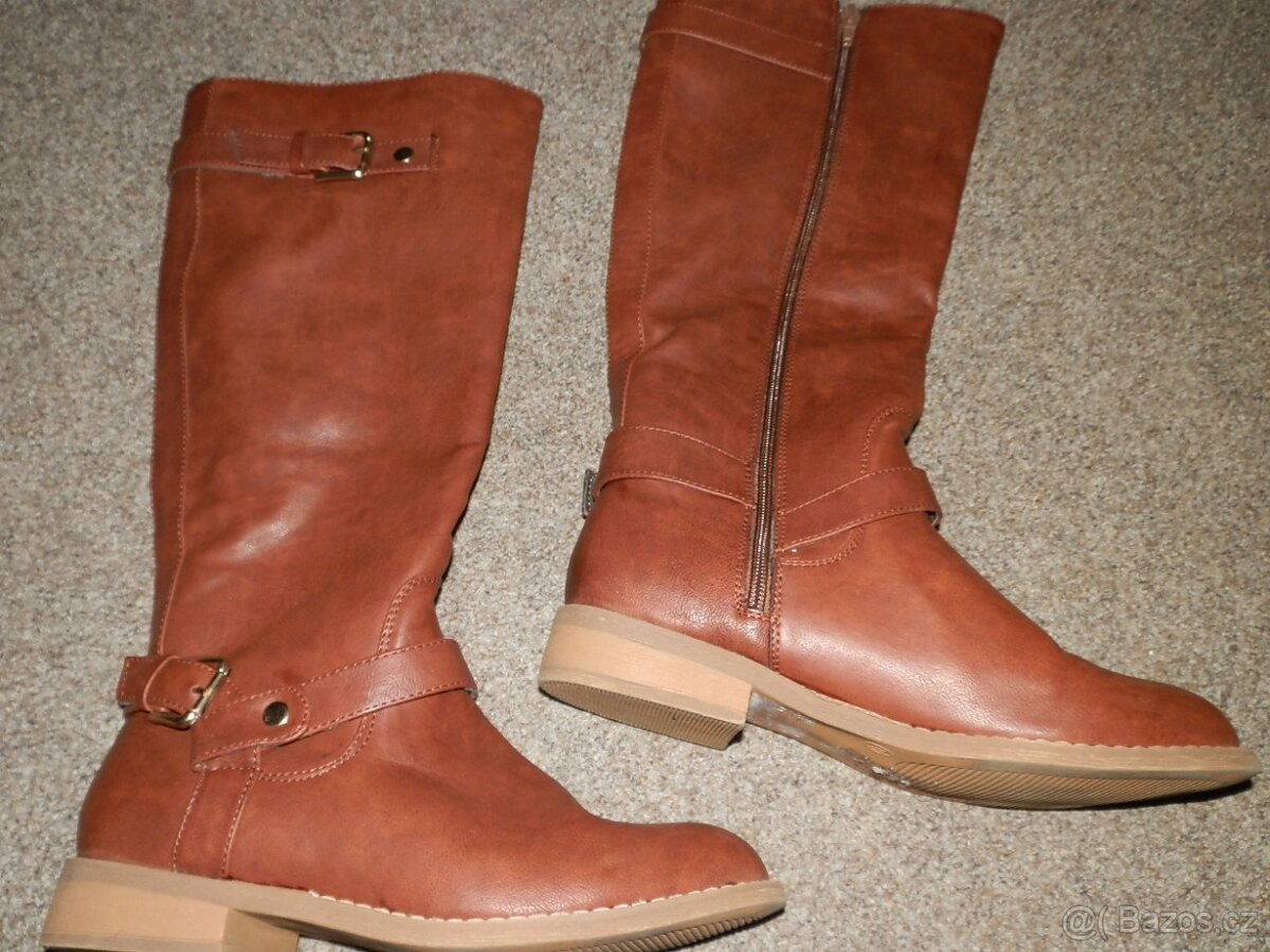 Hnědé kozačky vel.38 - 2