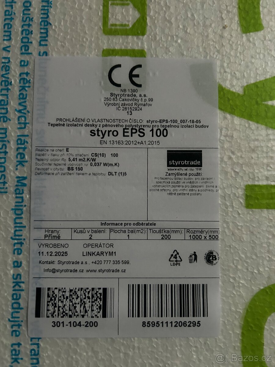 Polystyren styro eps 100 20cm - 2