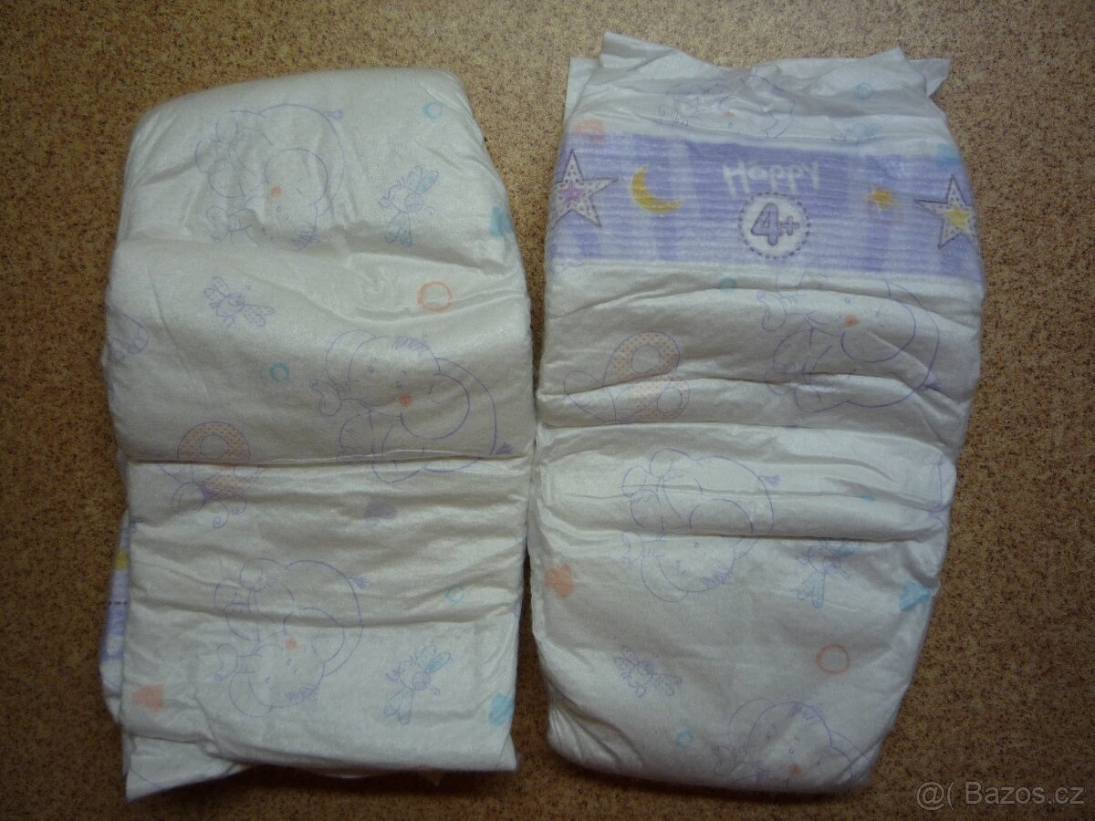 Dětské plenky vel. 5 a 4+, Huggies a Bella Happy - 2