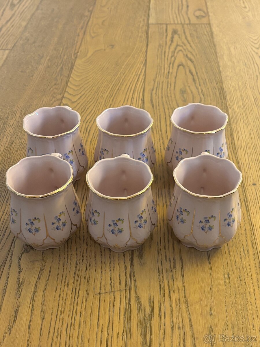 Růžový porcelán s pomněnkami-HC Chodov sada - 2